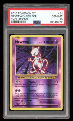 Mewtwo - Reverse Holo - #51 Evolutions - English - PSA 10 Gem Mint - Image 1