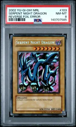 Yugioh Serpent Night Dragon MRL-103 Reverse Foil Error Psa 8 New Cert - Image 1