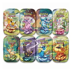 Pokemon TCG Prismatic Evolutions 8 Mini Tins with Display!!! *PRESALE* - Image 1