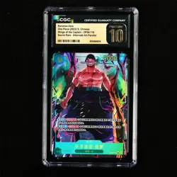 CGC 10 PRISTINE 2023 One Piece CHN Roronoa Zoro OP06-118 SEC (Alt Art)(1) - Image 1