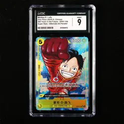 CGC 9 MINT 2024 One Piece CHN Monkey D. Luffy OP07-109 SR (Alt Art)(1) - Image 1
