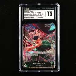 CGC 10 GEM MINT 2025 One Piece CHN Roronoa Zoro OP12-020 L (Alt Art) - Image 1