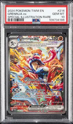 2024 POKEMON TWM EN-TWILIGHT MASQUERADE #214 GRENINJA EX PSA 10 - Image 1