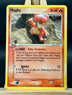 Magby Yuka Morii (Clay) Pokemon Trading Card Game - Legend Maker 58/92 NM - Image 1