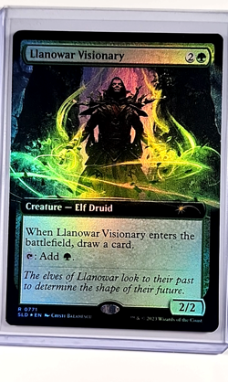 2023 MTG Magic the Gathering Secret Lair Borderless Foil #771 Llanowar Visionary - Image 1