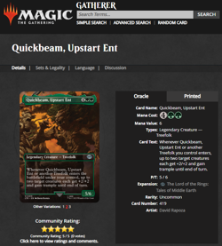 2023 MTG Magic the Gathering LOTR Lord of the Rings #419 Quickbeam Upstart Ent - Image 3
