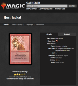 1993 MTG Magic the Gathering Arabian Nights Hurr Jackal Vintage Red WOTC LP - Image 3