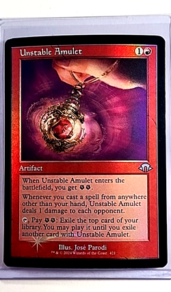 MTG Magic the Gathering Modern Horizons 3 MH3 Retro Foil #421 Unstable Amulet - Image 1