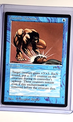 1993 MTG Magic the Gathering Arabian Nights Unstable Mutation Vintage WOTC Blue - Image 1