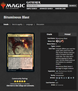 2022 MTG Magic the Gathering Warhammer 40k 40000 Surge Foil 221 Bituminous Blast - Image 3