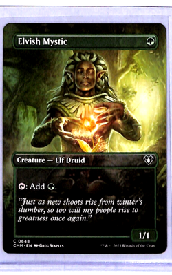 2023 MTG Magic the Gathering Commander Masters Borderless #648 Elvish Mystic - Image 1