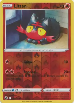 Litten 030/195 Reverse Holo Pokemon TCG Sword & Shield Silver Tempest NM - Image 1
