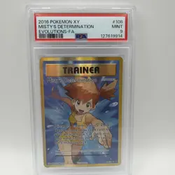 2016 POKEMON XY EVOLUTIONS #108 FULL ART/MISTY'S DETERMINATION PSA 9 - Image 1