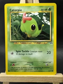 Caterpie Yuka Mori Pokemon Trading Card Game Neo Discovery 53/75 NM - Image 1
