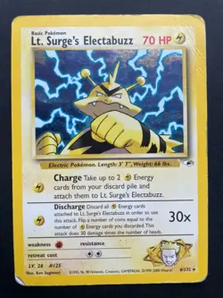 Lt. Surge's Electabuzz 6/132 - Holo Rare - Gym Heroes - Vintage Pokemon TCG - Image 1