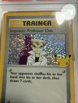2021 Pokemon Celebrations Imposter Professor Oak #73 Base Set PSA 10 Bleed 🩸 - Image 3