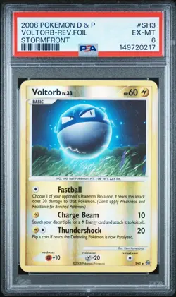 2008 POKEMON DIAMOND & PEARL STORMFRONT #SH3 VOLTORB-REVERSE FOIL PSA 6 - Image 1