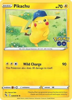 Pikachu 028/078 Pokemon GO Holo Near Mint!!! Fast shipping! - Image 1