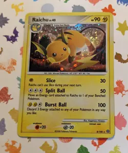 Pokemon TCG Raichu 8/100 Holo Rare Diamond And Pearl Stormfront English 2008 - Image 1