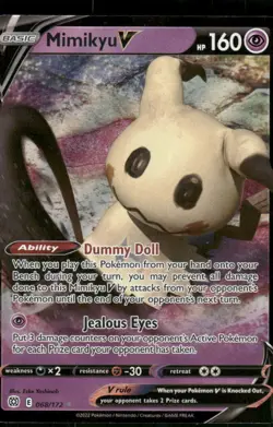 2022 Mimikyu V 068/172 Ultra Rare Holo NM SWSH09: Brilliant Stars Pokemon - Image 1