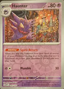 Pokemon - Haunter 093/165 - Scarlet & Violet 151 - Reverse Holo - Near Mint - Image 1