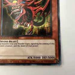 1996 Yo-Gi-Oh Kazuki Takahashi Slifer the Sky Dragon (Divine Beast) Card - Image 4