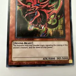 1996 Yo-Gi-Oh Kazuki Takahashi Slifer the Sky Dragon (Divine Beast) Card - Image 5
