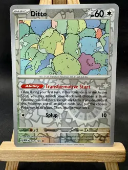 Ditto Rare Reverse Holo Pokemon TCG SV: Scarlet & Violet 151 132/165 NM - Image 1