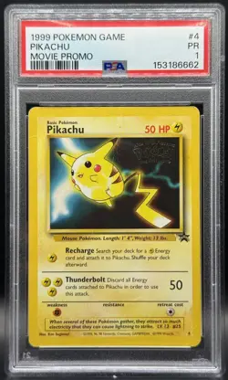 Pokemon TCG PSA 1 Pikachu Movie Promo WOTC Black Star #4 *LOW POP * - Image 1