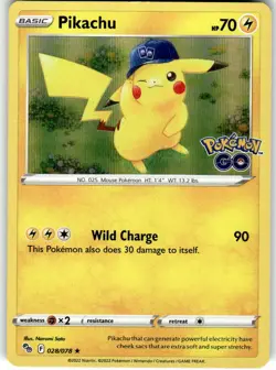 Pikachu (28) Holo Rare Pokemon GO 028/078 LP - Image 1
