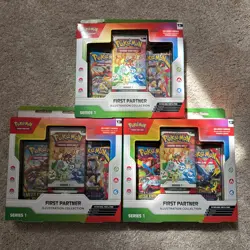 3x Brand New Pokemon TCG: First Partner Illustration Collection Series 1 - Image 1