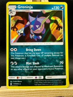 Greninja Holo Rare Charizard Shadow Pokemon TCG SM - Unbroken Bonds 117/214 NM - Image 1