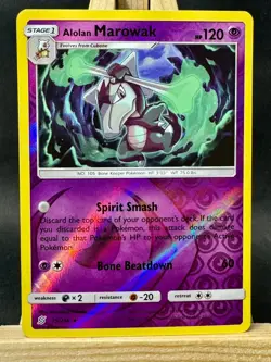 Alolan Marowak Rare Reverse Holo Pokemon TCG SM - Unified Minds 75/236 NM - Image 1