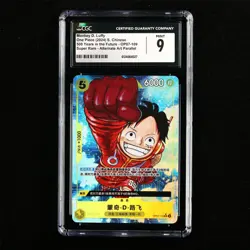 CGC 9 MINT 2024 One Piece CHN Monkey D. Luffy OP07-109 SR (Alt Art)(2) - Image 1