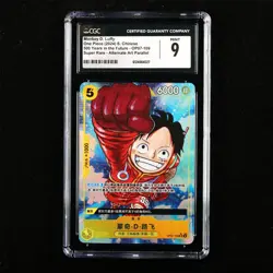 CGC 9 MINT 2024 One Piece CHN Monkey D. Luffy OP07-109 SR (Alt Art)(2) - Image 2