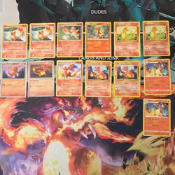 Pokemon 13 NM Card Lot ft, Charmander, Charmeleon and Charizard. - Image 1