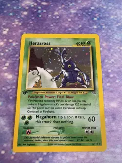 Heracross 6/111 Neo Genesis Holo Rare 1st Edition LP Pokemon Card - Image 1