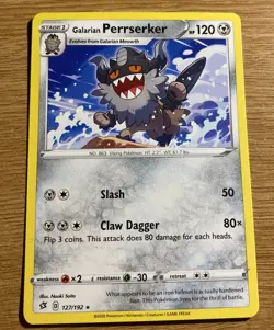 127/192 Galarian Perrserker | Rare Card | Pokemon TCG Sword & Shield Rebel Clash - Image 1