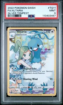2022 Pokemon Silver Tempest # TG11 Full Art Altaria PSA 9 Card MINT! Free Ship! - Image 1