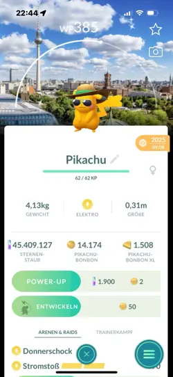 Pokemon Go Shiny Pikachu Berlin Hintergrund / Beschreibung lesen,See Description - Image 1