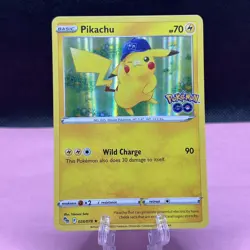 Pikachu 028/078 Holo Rare Pokemon Go LP - Image 1