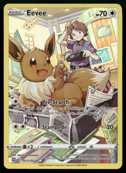 Eevee TG11/TG30 Brilliant Stars Trainer Gallery BRS Holo Pokemon LP - Image 1