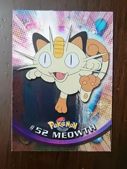 MP! UK Print 🇬🇧 HOLO Foil #52 Meowth Topps Pokemon Series 1 TV Blue Logo - Image 1