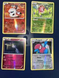 Lot de 4 cartes REVERSE Pokemon FR - Block XY Origine Antique FR (lot B02) - Image 1