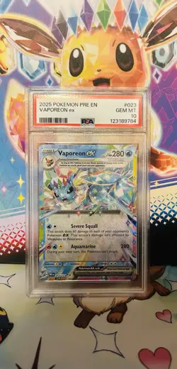 Pokemon TCG Vaporeon EX Double Rare Holo Card 23/131 Prismatic Evolutions PSA 10 - Image 1