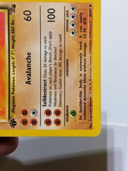 Golem 36/62 1st Edition Fossil Pokemon 1999 WOTC - LP - Image 2