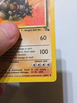 Golem 36/62 1st Edition Fossil Pokemon 1999 WOTC - LP - Image 5