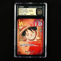CGC 10 Pristine 2023 One Piece CHN Monkey D. Luffy ST01-012 SR SP Ver.(1) - Image 1