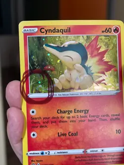 POKEMON CYNDAQUIL #SWSH221 PROMO BLACK STAR COSMOS WITH SWIRL NM CARD SEE PICS - Image 2