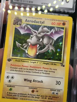 Pokemon Card Aerodactyl 1/62 Holo 1st Edition Fossil CGC 10 GEM MINT - Image 2